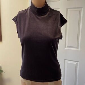 The Limited Plum Velvet short sleeve turtleneck size medium